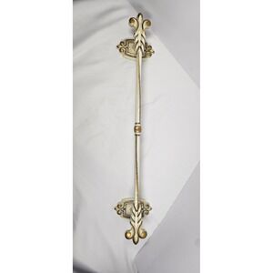 Vintage French Provincial 24" Towel Bar Ivory Gold Hollywood Regency